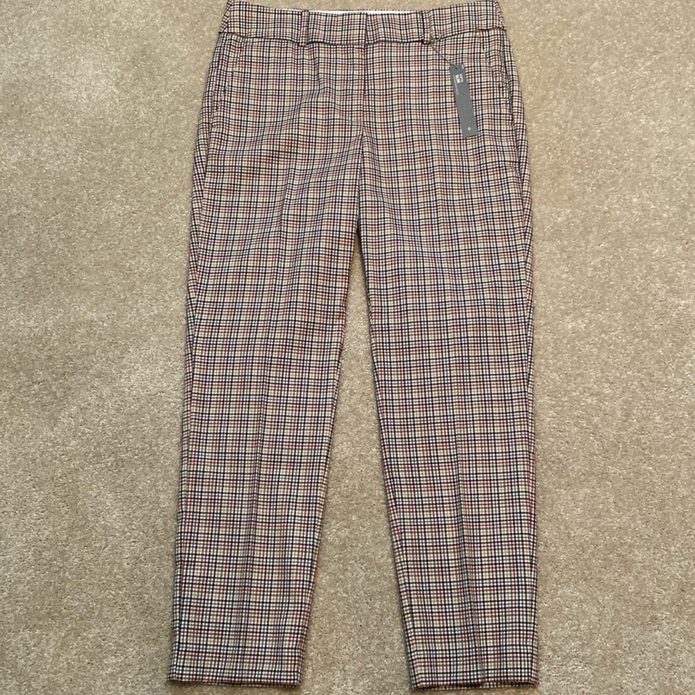 LOFT Curvy slim plaid pants